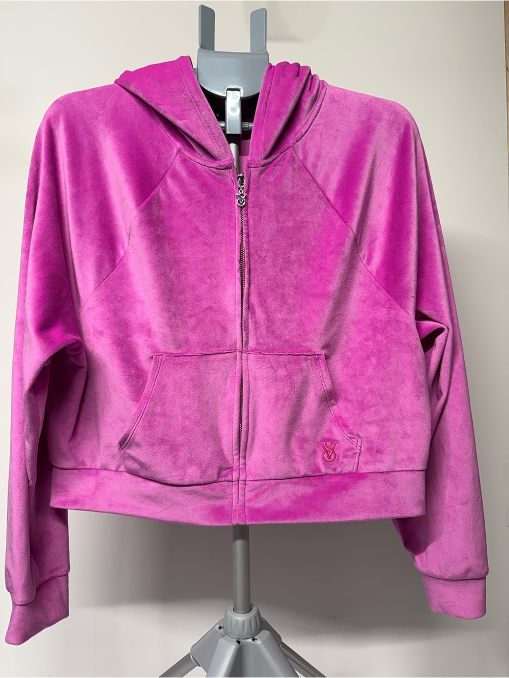 Victoria's Secret Hot Pink Velour Zip Hoodie